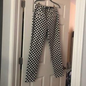 High-rise BDG checkered denim jeans